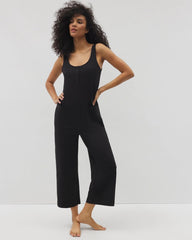 Henley Jumpsuit - BLACK | Soma Women