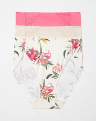 High-Leg Brief Panty with Lace 3 Pack - CAMELLIA ROSE MULTIPACK | Soma Women
