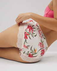 Embraceable High-Leg Panty with Crochet Lace - LE TIGRE FLORA MINI CH | Soma Women