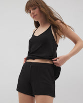 Lightweight Rib Knit Pajama Shorts - BLACK | Soma Women