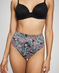 Tummy High-Waist Thong Panty - REGAL PAISLEY BLACK MINI | Soma Women