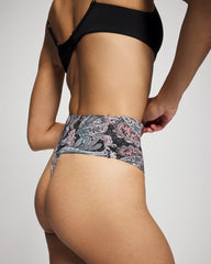 Tummy High-Waist Thong Panty - REGAL PAISLEY BLACK MINI | Soma Women