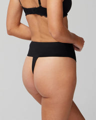 High-Waist Thong Panty With Lace - BLACK | Soma Women