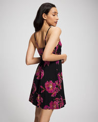 Classic Shirred Neck Chemise - GILDED BLOOMS MAGENTA | Soma Women