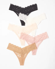 Thong Panty with Enchanting Lace 5 Pack - BASIC MULTI PACK | Soma Women