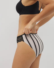 Edge Bikini Panty with Lace - CABANA STRIPE BLACK | Soma Women