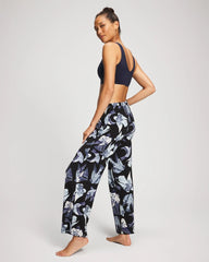 Satin Trim Pajama Pant - WHIMSICAL WINGS BLK MID | Soma Women