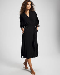 Lace Midi Robe - BLACK | Soma Women
