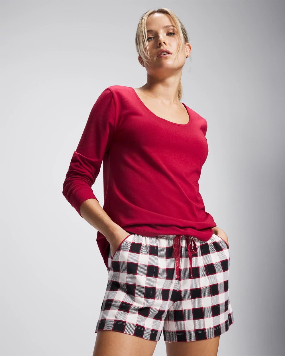 Pajama Shorts - DREAMSCAPE PLAID BLACK | Soma Women