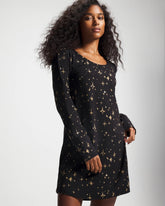 Long-Sleeve Sleepshirt - STELLAR SCENE BLACK/FOIL | Soma Women