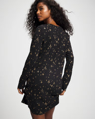 Long-Sleeve Sleepshirt - STELLAR SCENE BLACK/FOIL | Soma Women