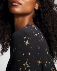 Long-Sleeve Sleepshirt - STELLAR SCENE BLACK/FOIL | Soma Women