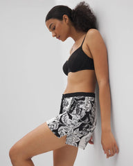 Pajama Shorts - STAMPED FLORAL SCARF BLK | Soma Women