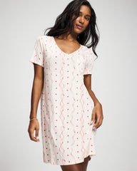 Short Sleeve Sleepshirt - COQUETTE VALENTINE CHAMP | Soma Women