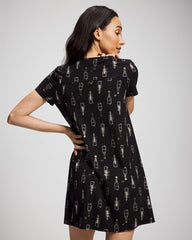 Short Sleeve Sleepshirt - CHAMPAGNE POP BLACK/FOIL | Soma Women