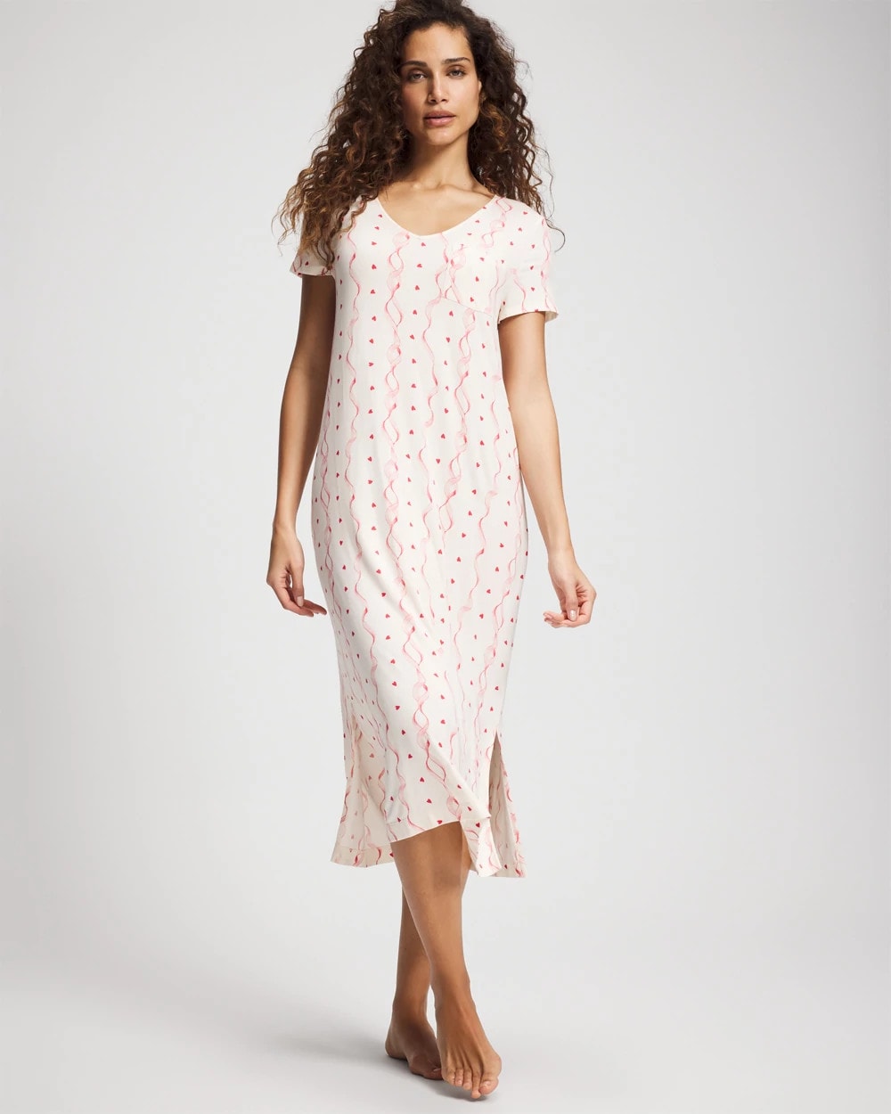 Short Sleeve Long Sleepshirt - COQUETTE VALENTINE CHAMP | Soma Women