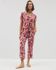 Piped Crop Pajama Pants - KASHMIR PAISLEY KISS | Soma Women