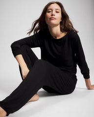 Banded Ankle Pajama Pant - BLACK | Soma Women