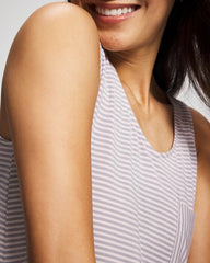V-Neck Pajama Tank - NIGHTCAP STRIPE LILAC ASH | Soma Women