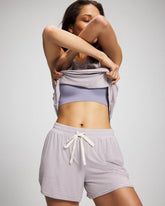 Curved Hem Pajama Shorts - NIGHTCAP STRIPE LILAC ASH | Soma Women