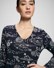 Long-Sleeve Sleepshirt - COSMIC BALLET NAVY | Soma Women