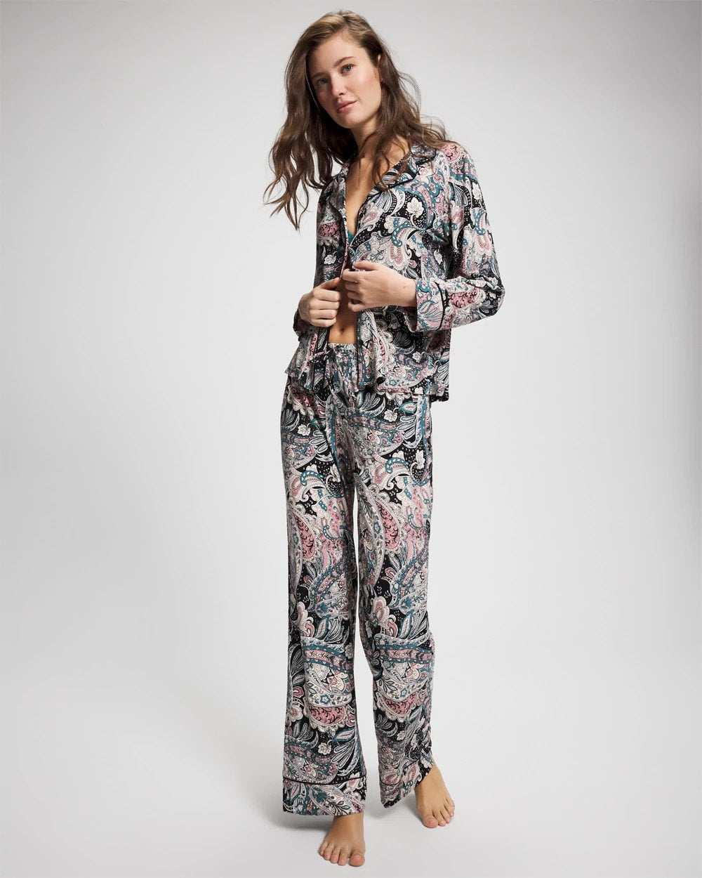 Printed Pajama Pant - REGAL PAISLEY BLACK | Soma Women
