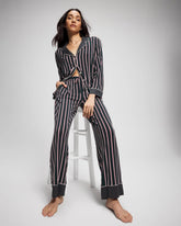Printed Pajama Pant - MIDNIGHT STRIPE GREEN JOL | Soma Women