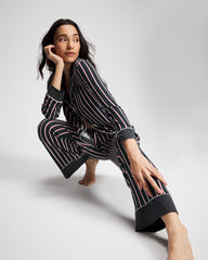 Printed Pajama Pant - MIDNIGHT STRIPE GREEN JOL | Soma Women