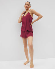 Geo Lace Pajama Short - GARNET | Soma Women