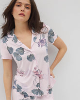 Short Sleeve Notch Collar Pajama Top - FLORAL HAVEN SUGAR COATED | Soma Women