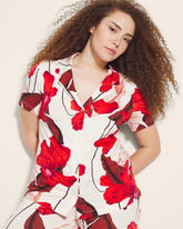 Short Sleeve Notch Collar Pajama Top - TROPIC LIKE ITS HOT WS | Soma Women