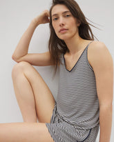 Pom Trim Pajama Cami - NIGHTCAP STRIPE NAVY | Soma Women