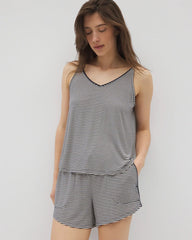 Pom Trim Pajama Cami - NIGHTCAP STRIPE NAVY | Soma Women
