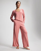 Lace Relaxed Wide Leg Pajama Pant - ANTIQUE PINK | Soma Women