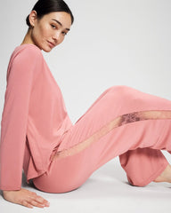 Lace Relaxed Wide Leg Pajama Pant - ANTIQUE PINK | Soma Women