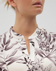 Short-Sleeve Button-Front Pajama Top - PALM PERFECT CHAMPAGNE | Soma Women