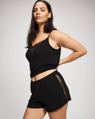 Lace Relaxed Pajama Short - BLACK | Soma Women