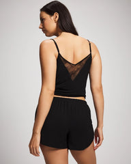 Lace Relaxed Pajama Short - BLACK | Soma Women