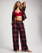 Velvet Piped Relaxed Pajama Pant - MAD FOR PLAID BLACK | Soma Women