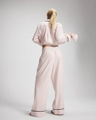 Velvet Piped Relaxed Pajama Pant - STOCKING STRIPE VERT PINK | Soma Women