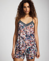 Mesh Trim Pajama Cami - PETAL MOSAIC PETROL | Soma Women