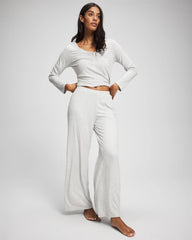 Pointelle Wide Leg Pajama Pant - HEATHER FROST | Soma Women