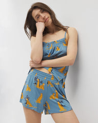 Pajama Shorts - FELINE FUN BLUE HEAVEN | Soma Women