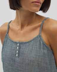 Cotton Gauze Pajama Cami - DARK SEA CROSSDYE | Soma Women
