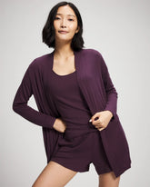Lightweight Rib Knit Long Sleeve Wrap - PLUM PERFECT | Soma Women