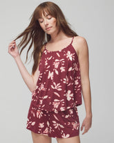 Shirred Neck Pajama Cami - BUDDING ROMANCE VERMILL | Soma Women