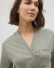 Button-Front Pajama Tee - HEATHER HIGHLANDS | Soma Women