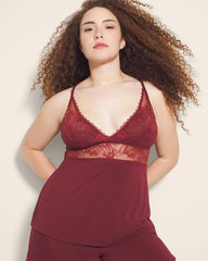 Pajama Cami With Plunge Necklline - VERMILLION | Soma Women