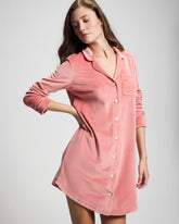 Long-Sleeve Notch Collar Sleepshirt - ANTIQUE PINK | Soma Women