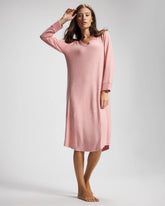Long Sleeve Midi Sleepshirt - CAMEO PINK/DUSTY ROSE | Soma Women